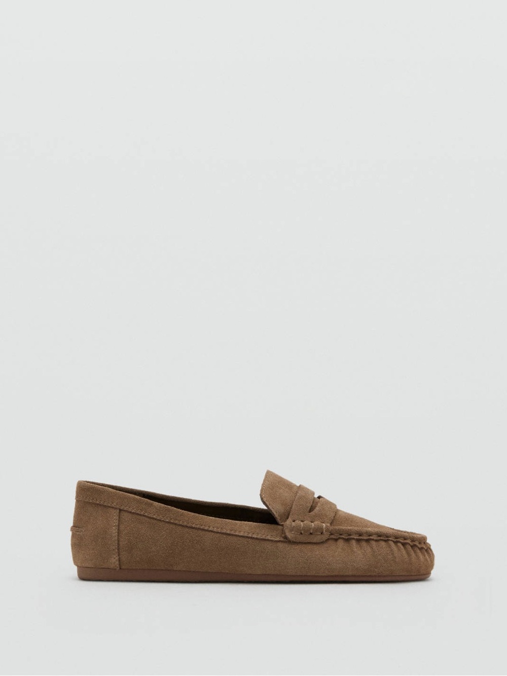 Mango Brown Suede Penny Loafers